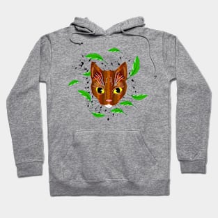 Tiger Kitty in leaves Hoodie